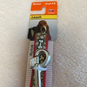 Canine Country 4 ft Red/Brown Dog Bone Motif Leash Sz Medium NWT